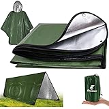 E EASTSTORM 210×150cm Verdickter Notfalldecke Schlafsack Survival Biwaksack...