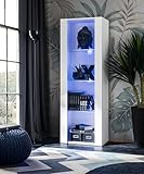 Komodee Vitrine Schrank Tivoli, Weiß/Weiß, Breite 55cm x Höhe 159cm x Tiefe...