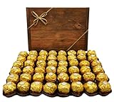 Ferrero Rocher 600g 'Gold' Geschenkbox in Schatztruhen Optik mit 48 Kugeln -...