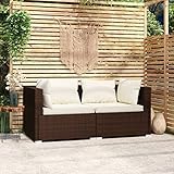 ZQQLVOO Lounge Sessel Terrassenmöbel Terassenmöbel Außen2-Sitzer-Sofa mit...