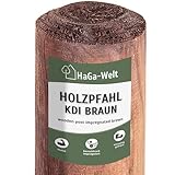 HaGa Holzpfahl - 5cmØ | 150cm Höhe | 10 Stk. - Rundholz Pfahl aus Kiefer für...
