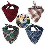 Dadabig 4 Stück Bandana für Hund, Haustier Bandanas Hundehalstuch Kragen...