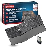 freeVoice Ergonomische Tastatur kabellos – Geteiltes Tastenfeld &...