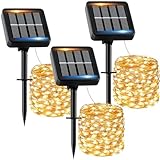 Solar Lichterkette Aussen, 3x12M 120 LED Solarlichterkette Außen Wetterfest 8...