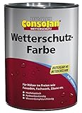 Consolan Profi Wetterschutzfarbe Holzschutz außen 2,5 Liter, Weiss, 2.5 l (1er...