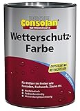 Consolan Profi Wetterschutzfarbe Holzschutz außen 0,75 Liter, Weiss, 750 ml...