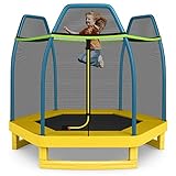 COSTWAY Ø223cm Gartentrampolin mit Sicherheitsnetz, gepolsterten Stangen &...