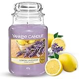 Yankee Candle Duftkerze im großen Jar, Lemon Lavender, Brenndauer bis zu 150...