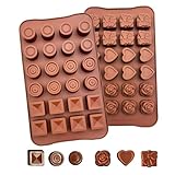 LightBeacon 2 Stück Silikon Schokoladenform, 3D Schokolade Silikonform 24...