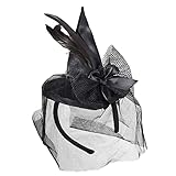 W WIDMANN MILANO Party Fashion 9369S - Minihexenhut mit Federn und Schleier,...