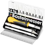 OfficeTree 3x Bastelmesser Skalpell Set 16 tlg. Bastel Zubehör mit 3...