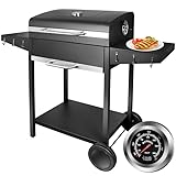 SunJas Grillwagen Holzkohlegrill mit Deckel, XXL Kohlegrill mit Rädern &...