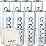 8er Pack Panasonic Eneloop AA/Mignon Akkus - Neueste Generation - Hochleistungs...