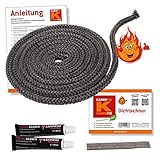 Ofendichtschnur 2,5m inkl. Kleber, Kaminreparaturset in der Größe 6mm,...