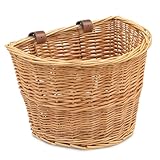 ProSource Wicker Bike Basket Front Cargo for Women and Men, Fits Most Bikes,...