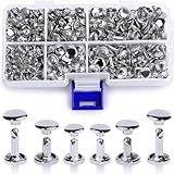 300 Sets Ledernieten, 3 Größen Ledernieten mit doppelter runder Kappe,...