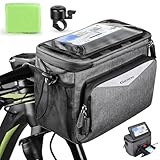 GXCROR Lenkertasche Fahrrad 5.5L mit Touchscreen Fahrradtasche Handyhalterung...