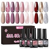 UR SUGAR UV Nagellack Nudefarben, Schellack Nagellack Nudefarben Rose Gel...