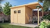 Alpholz Gerätehaus Mollie Plus 395x199 cm Fichtenholz 14 mm Wandstärke...