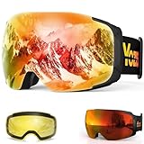 YOZISS Unisex Skibrille für Brillenträger,Snowboardbrille mit Magnetische...