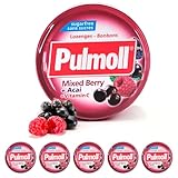 5 x 45g PULMOLL Mixed Berry + Vitamin C (Sugar Free) with Gift from Dekond