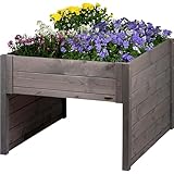 dobar® Große Mähroboter-Garage aus Holz mit Pflanzkasten inkl. Folie -...