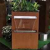 KÖHKO® bepflanzbarer Wasserfall-Brunnen mit LED-Beleuchtung Höhe 92 cm...