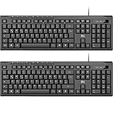 Rii （2-Pack） Tastatur USB, Kabelgebundene Tastatur PC, Business Slim...