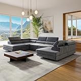 SOFILAND U-Form Ecksofa Magnum U, große Wohnlandschaft mit Schlaffunktion & 2...