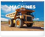 NOTIQUE Wandkalender 2026 Baumaschinen – Technik Kalender mit Starken...