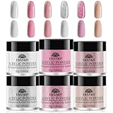 EBANKU 6PCS Rosa Acryl Pulver - Große Kapazität Professionelle Nagel Pulver...