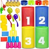 Chennyfun Hüpfsäcke Spielset, 8 in 1 Set, Garten Spiele für Kindergeburtstag,...