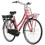 Adore E-Citybike Damen Hollandia Carry on 28'' E-Bike rot 250 Watt Li-Ion...