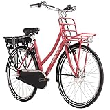 Adore E-Citybike Damen Hollandia Carry on 28'' E-Bike rot 250 Watt Li-Ion 36V/13...
