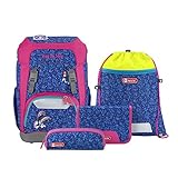 Step by Step Giant Schulranzen-Set „Happy Dolphins“, 5-teilig, blau-pink,...