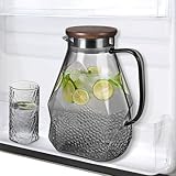 ecooe Glaskaraffe 1.8L Wasserkaraffe für Kühlschranktür, Karaffe Glas mit...