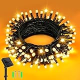 Dalugo Solar Lichterkette Aussen 5M 50 LED Warmweiß Lichterkette Außen Solar 8...