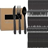 150Stück Wiederverwendbaren PlastikBesteck Set,plastikgabeln,Messer und...