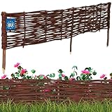 KOTARBAU® Beetbegrenzung Weidenzaun 120 x 20 cm Zaun Beeteinfassung Beet...