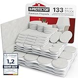 X-Protector Filzgleiter 133 Stück - Prämie Möbelgleiter Weiß - Dicker Filz...
