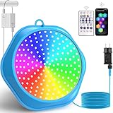 NATPOW 18W Poolbeleuchtung mit Magnet, LED Poolbeleuchtung Bunt APP...