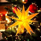 LED Weihnachtsstern Aufhängbar, OUILA 45cm Leuchtstern Weihnachtsstern...