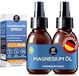 Ultra Pur MagnesiumÖl Spray 2x100ml - 100% Natürlich Reines Zechstein Öl von...