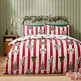 Catherine Lansfield Wendebettbezug mit Weihnachtsstreifen, Einzelbett-Set mit...