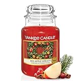 Yankee Candle Duftkerze im Glas (groß) | Red Apple Wreath | Kerze mit langer...