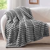 BEDELITE Kuscheldecke Flauschig Decke Klein - weiche Flanell Decken Grau 125x150...