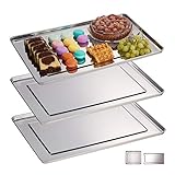 Relaxdays 10030060_60 Servierplatte, 3er Set, Edelstahl, spülmaschinenfest,...