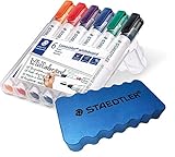 Staedtler Lumocolor 351 WP6 Whiteboard-Marker, Rundspitze ca. 2 mm Linienbreite,...