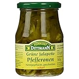 Feinkost Dittmann Jalapeño Ringe grün – 335g Glas – Feurige,...