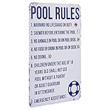 SYNYEY Pool-Regeln-Schild-Dekor | Warnzeichen,Wanddeko Personalisierte...